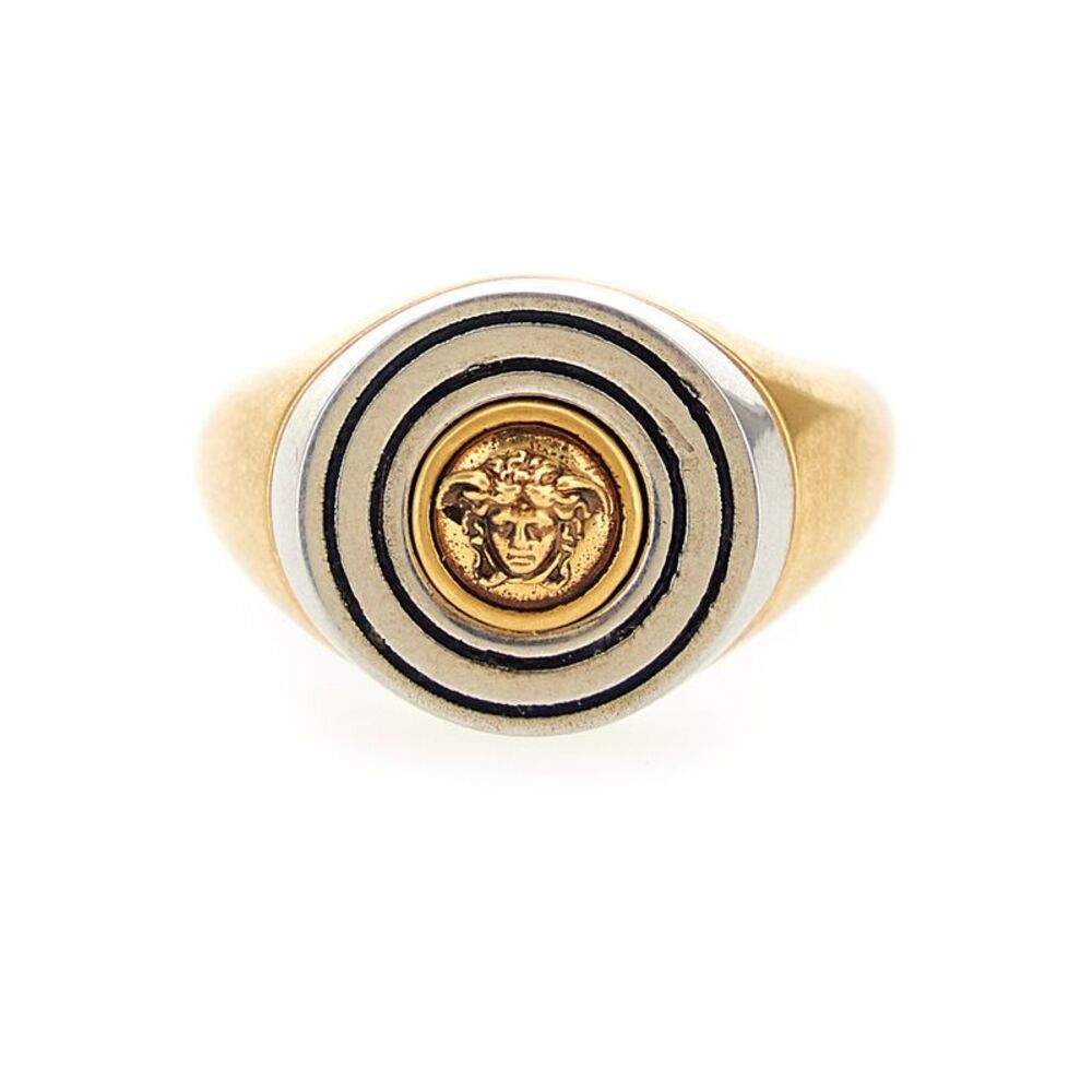 Versace Men Ring With Medusa On Metallic Band For Women